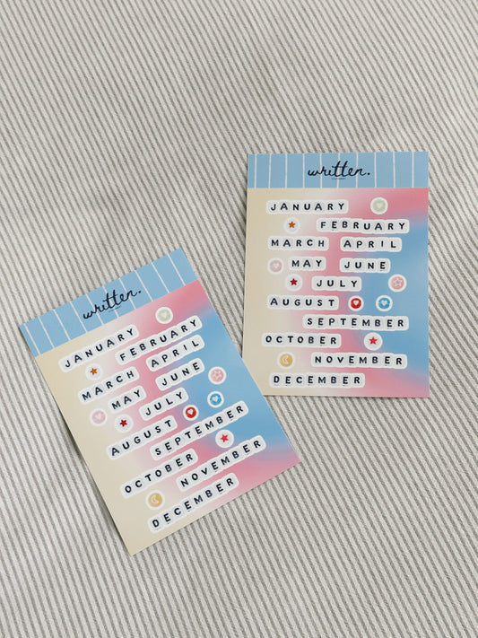 Month Bead Stickers