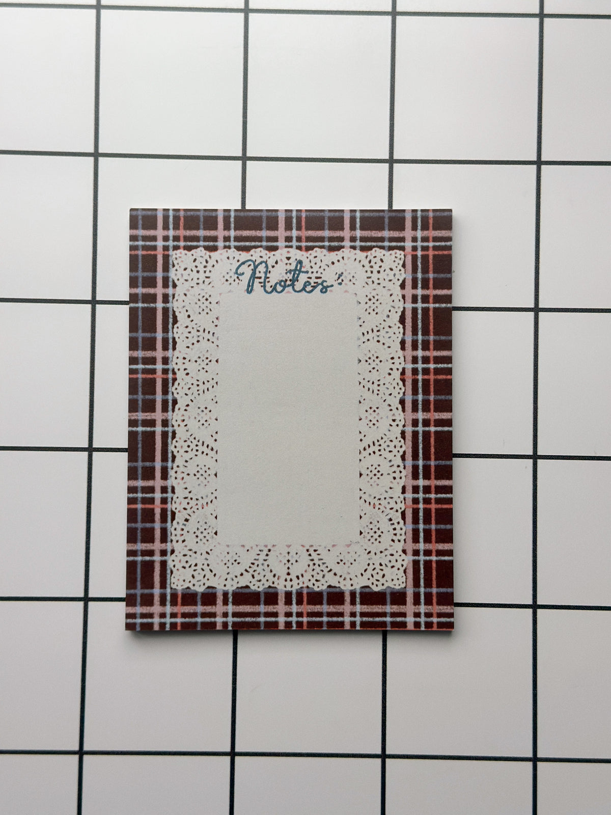 Plaid & Doily Notepad